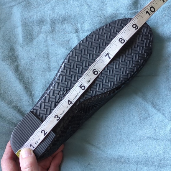 Cole Haan Morgan Peep Toe Ballet Flats Black Leather Uppers Embossed Snakeskin - Picture 16 of 16